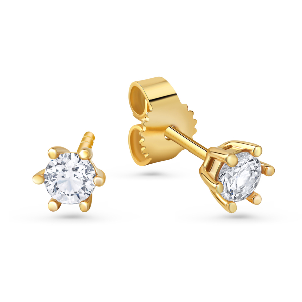 Lovebird Ohrstecker Gelbgold 585 - Lab Grown Brillanten 0,40 ct - 6 Stotzen Fassung