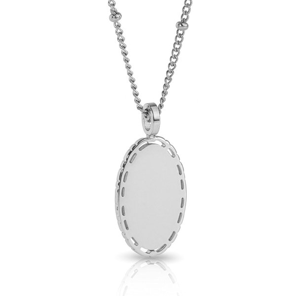 Anhänger Gravurplatte oval mit Bordüre Edelstahl - 20x13mm - Filigrane Bordüre - Bild 2