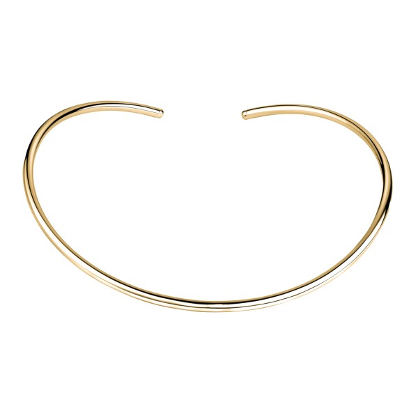 Halsreif Silber 925 - 10 Milliemes vergoldet - 4mm breit - Poliert