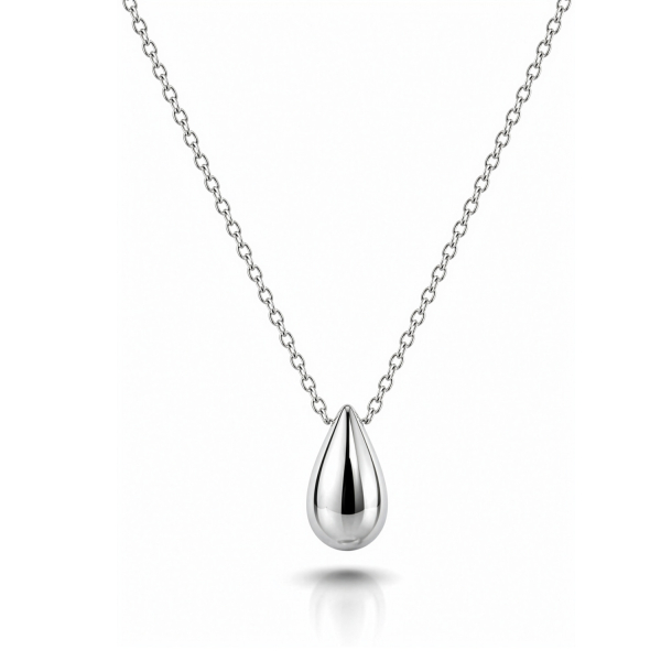 Collier Drop Silber 925 rhodiniert - Ankerkette 45cm