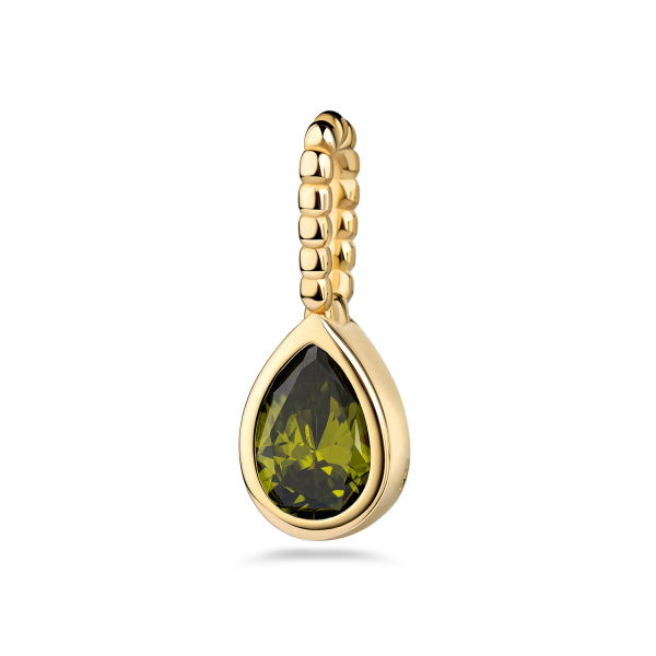 Anhänger Tropfen Silber 925 vergoldet - Zirkonia Olive