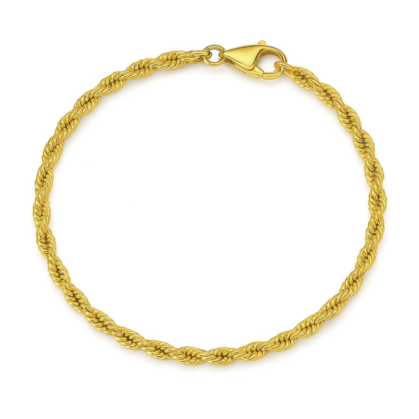 Kordelarmband Gelbgold 585 - 2,2mm breit - Massiv - 19cm