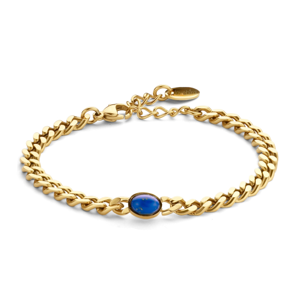 Lovebird Armband mit Lapis Edelstahl - Goldfarbene IP-Beschichtung