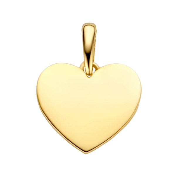 Anhänger Gravurplatte Herz Gold 585 - 11x10mm
