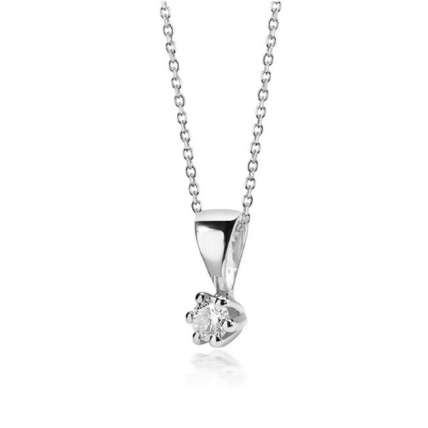 Lovebird Collier mit Brillant 0,05 ct. Weißgold 585 - 6 Stotzen Fassung