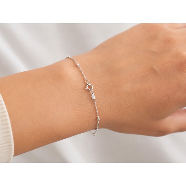 Ankerarmband Silber 925 - 2mm Kugeln - 19/17cm - Bild 2