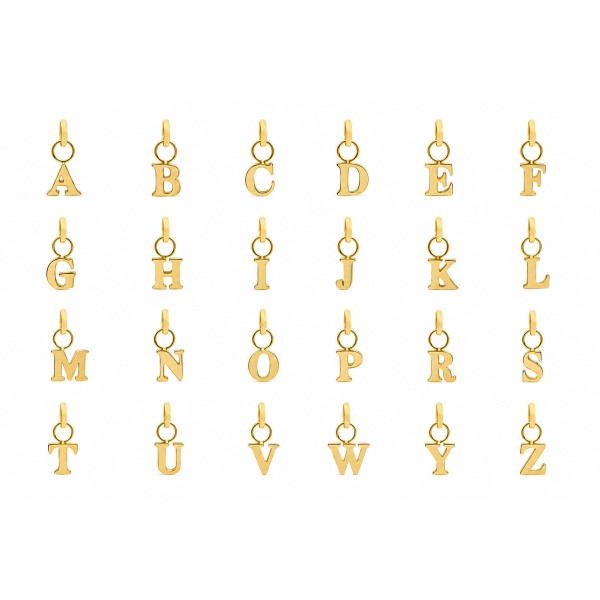 Buchstabenanhänger klein Edelstahl goldfarben (IPG)