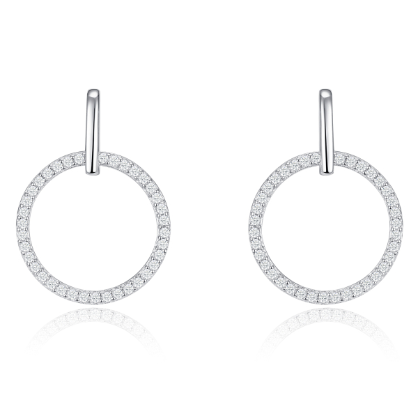 Ohrstecker Kreise Silber 925 - 76 Zirkonia