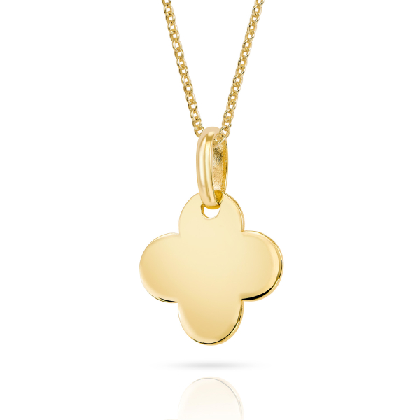 Anhänger Kleeblatt Gold 333 - Hochglanz - 12mm