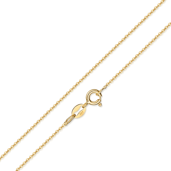 Ankerkette Gold 585 - Diamantiert - 0,8mm breit - Wählbare Länge