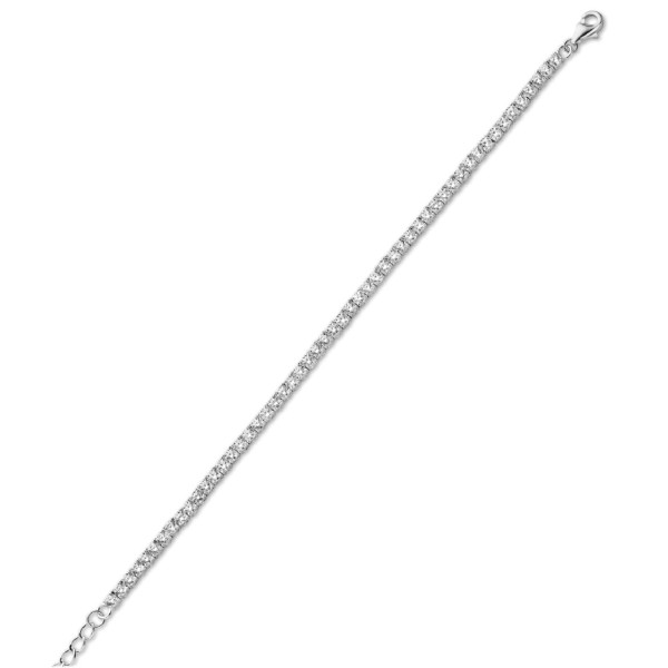 Tennisarmband Zirkonia Silber 925 rhodiniert - 50 Zirkonia mit 100 Facetten - 3mm - Bild 2
