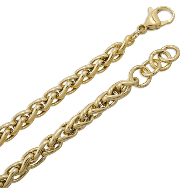 Chunky Chain Collier Edelstahl PVD-Vergoldung - Fuchsschwanzkette - 6mm breit