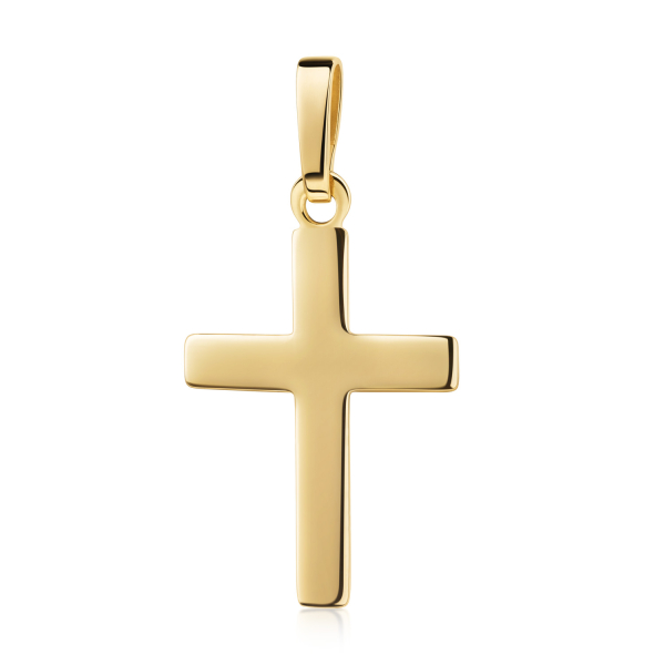 Anhänger Kreuz Gold 585 - Hochglanz - 17,00mm