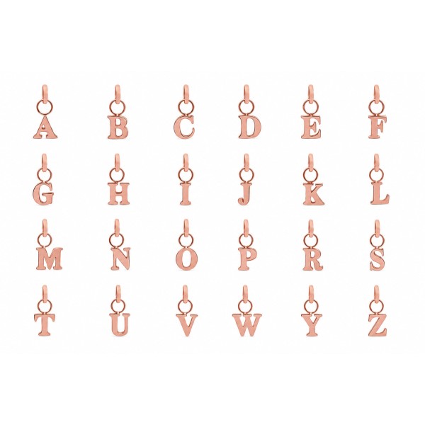 Buchstabenanhänger klein Edelstahl roségoldfarben (IPR)