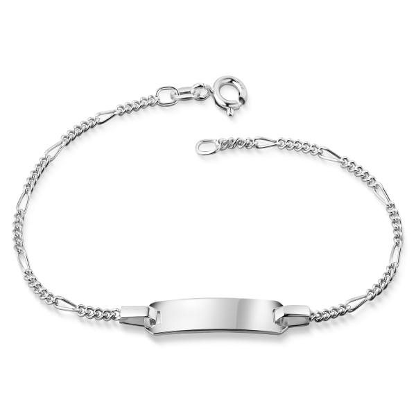 ID-Figaroarmband Silber 925 - ID-Schild 22x5,3mm