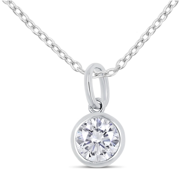 Lovebird Collier mit Zirkonia 101 Facetten 7mm Silber 925 rhodiniert - Anhänger 8,5mm