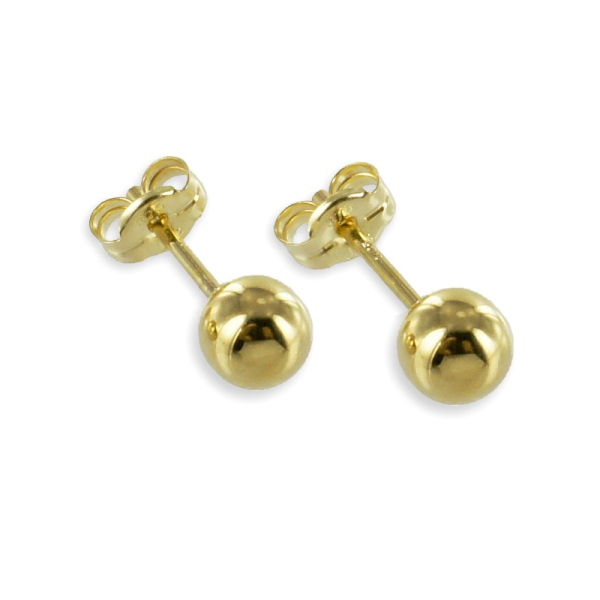 Ohrstecker Kugel Gold 333 - Hochglanz - 6mm