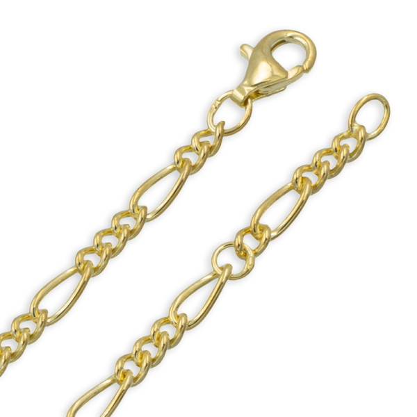 Figaro-Fußkette Silber 925 vergoldet - 3,0mm breit