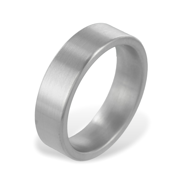 Freundschafts- und Verlobungsring Edelstahl Seidenmatt - 6mm breit