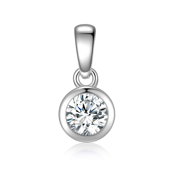 Anhänger Zirkonia Silber 925 rhodiniert - Ø 7,5mm