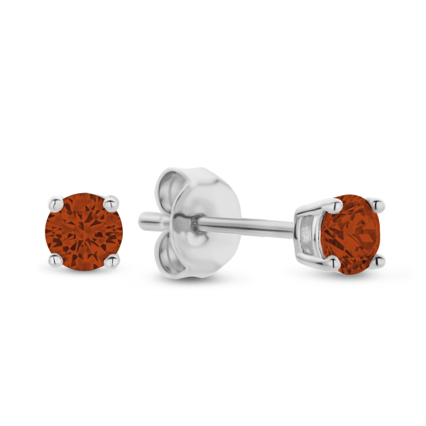 Ohrstecker mit Zirkonia rot Silber 925 rhodiniert - Ø 3mm