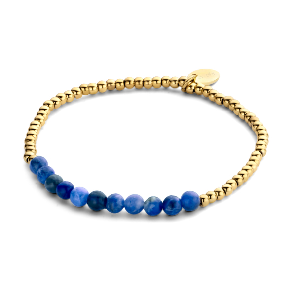 Lovebird Armband mit Sodalith Edelstahl - Goldfarbene IP-Beschichtung