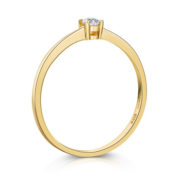 Lovebird Damenring Gelbgold 585 - Brillant 0,10 ct. - 4 Stotzen Fassung - Bild 2