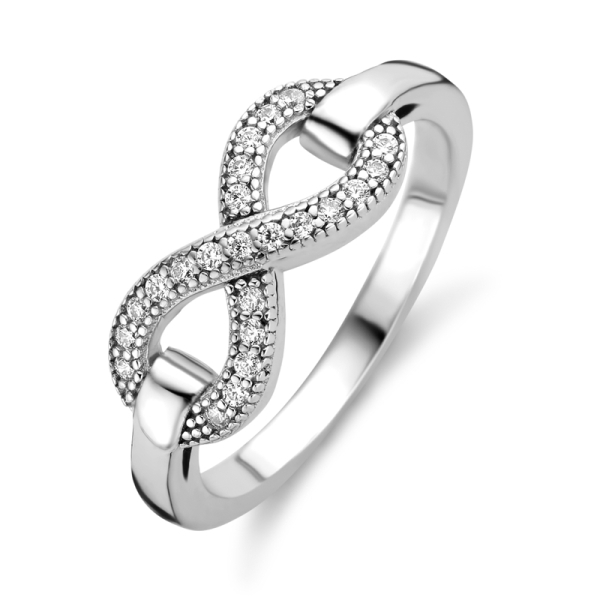 Damenring Infinity Silber 925 rhodiniert - 23 Zirkonia