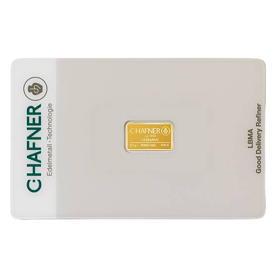 0,5g Goldbarren C.HAFNER - 999,9 Feingold - Anlagegold