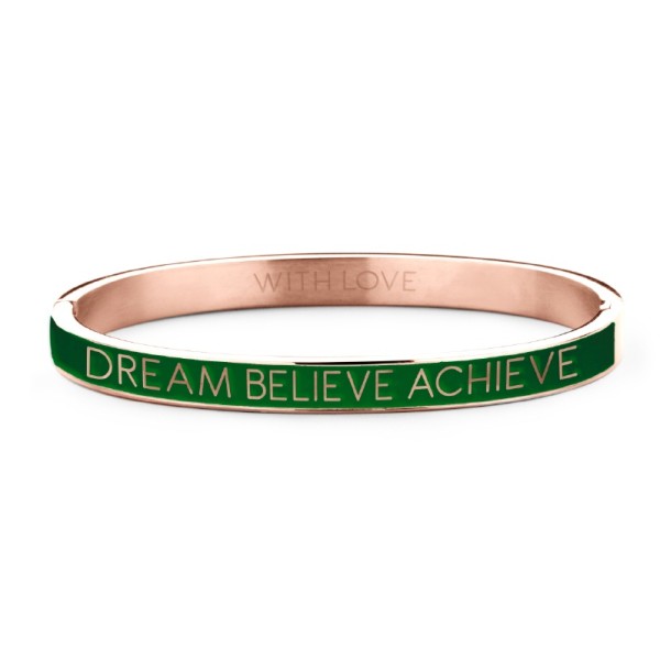Key Moments Armspange Lack grün Edelstahl IPR - DREAM BELIEVE ACHIEVE