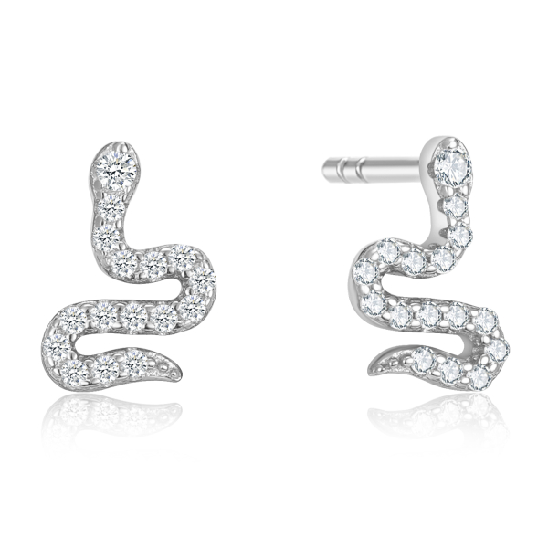 Ohrstecker Schlange Silber 925 - 32 Zirkonia