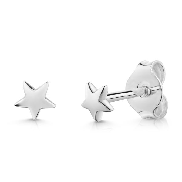 Ohrstecker Stern Silber 925 - Hochglanz - 4mm