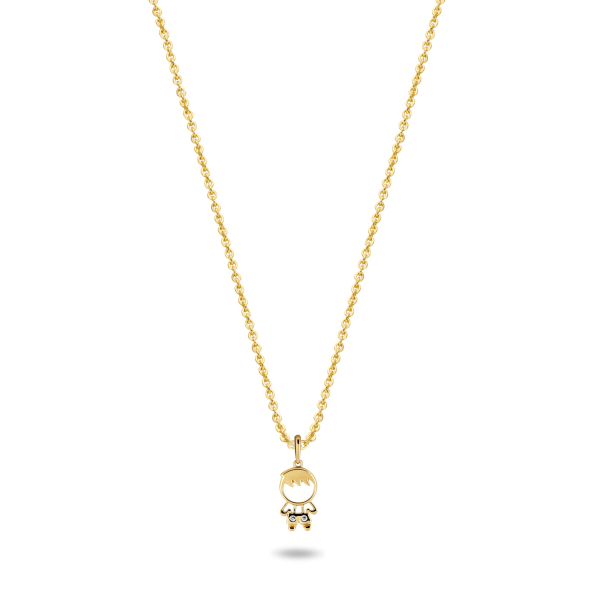 Collier Boy mit Zirkonia Gold 585 - Ankerkette 45cm mit Zwischenösen - Bild 2