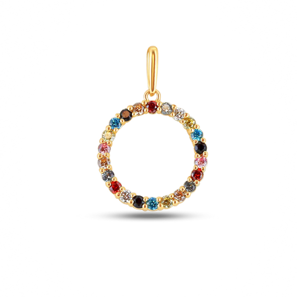 Collier Reif mit 22 Zirkonia Gold 585 - Multicolor - Bild 2