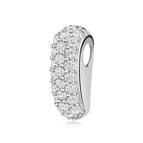 Anhänger Silber 925 rhodiniert - 25 Zirkonia - 17x6mm