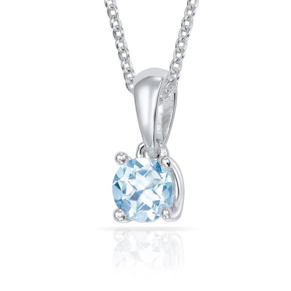 Anhänger Sky Blue Topas Silber 925 rhodiniert - 5mm