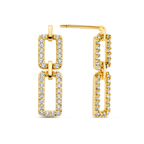 Ohrstecker mit 64 Zirkonia Gold 585