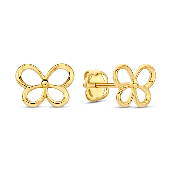 Ohrstecker Schmetterling Gold 585 - Glänzend - 7,0x5,4mm