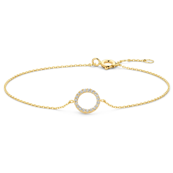 Armband Circle Gold 585 - Zirkonia - Ankerkette