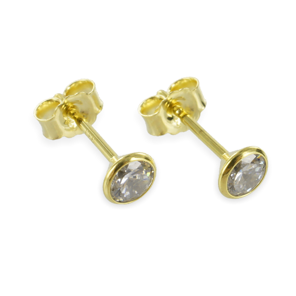 Ohrstecker mit Zirkonia 4mm Gold 333