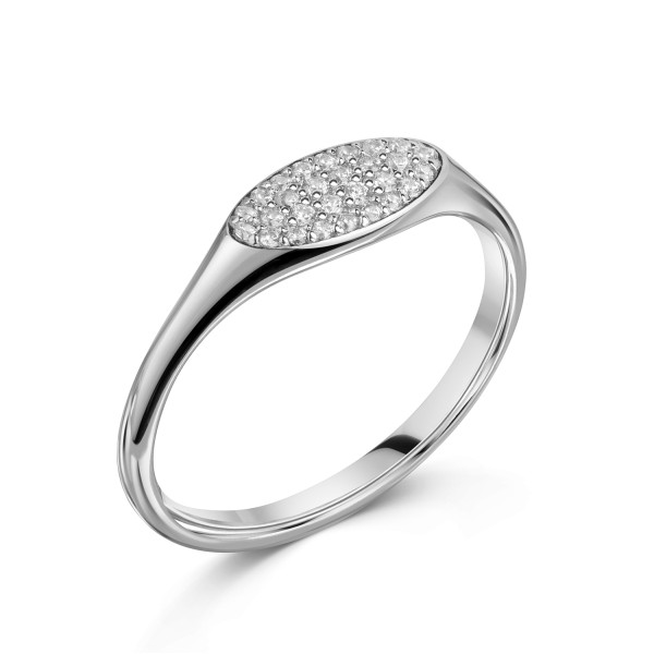 Damenring Silber 925 rhodiniert - 28 Zirkonia