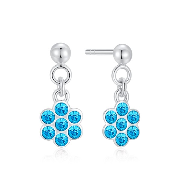 Ohrstecker mit Kristall Silber 925 rhodiniert - Blau