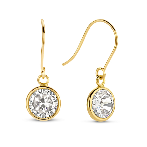 Ohrhänger Zirkonia 6mm Gold 585