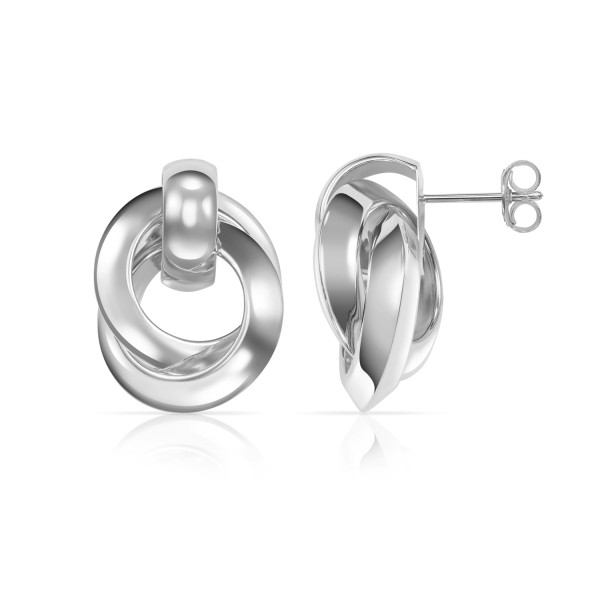 Ohrstecker Ringe Silber 925 rhodiniert - 24mm hoch