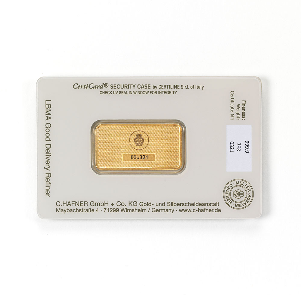 10g Goldbarren C.HAFNER - 999,9 Feingold - Neuware - Bild 3