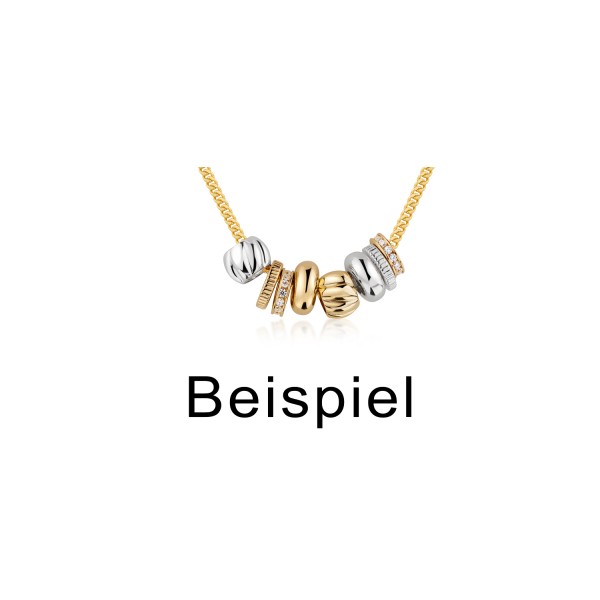 Charm Divider Curve Silber 925 vergoldet - Hochglanz - Ø 8mm - Breite 6mm - Bild 2