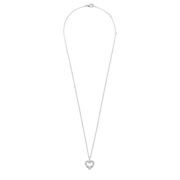 Collier mit Anhänger Herz Silber 925 rhodiniert - Herz 12x11mm mit Dots - Bild 2