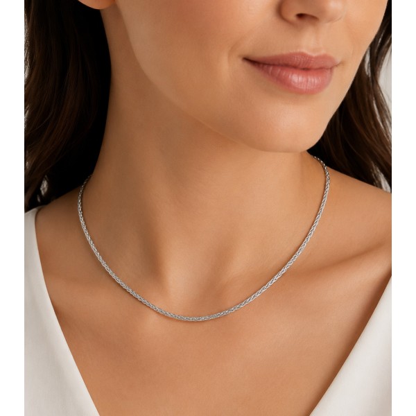 Zopfkette Silber 925 - Dreifach - 1,6mm breit - Diamantiert - Bild 3