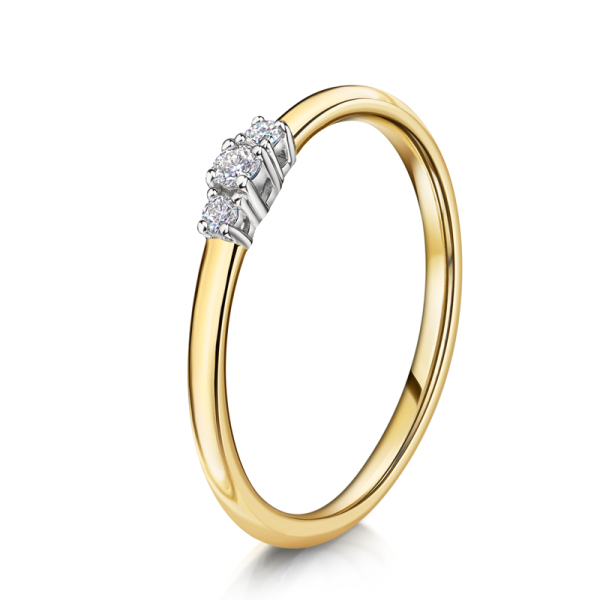 Lovebird Damenring Gelbgold 585 - 3 Brillanten 0,09 ct. - Bicolor - Bild 3