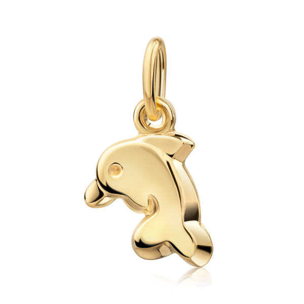 Anhänger Delphin Silber 925 vergoldet - Hochglanz